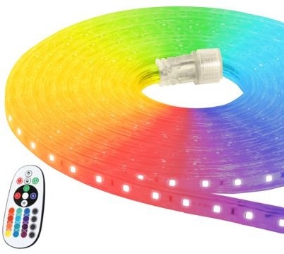 סרט לדים 220v צבעי RGB כולל שלט
