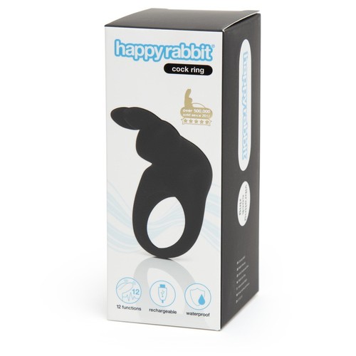 HAPPY RABBIT RECHARGEABLE COCK RING BLACK