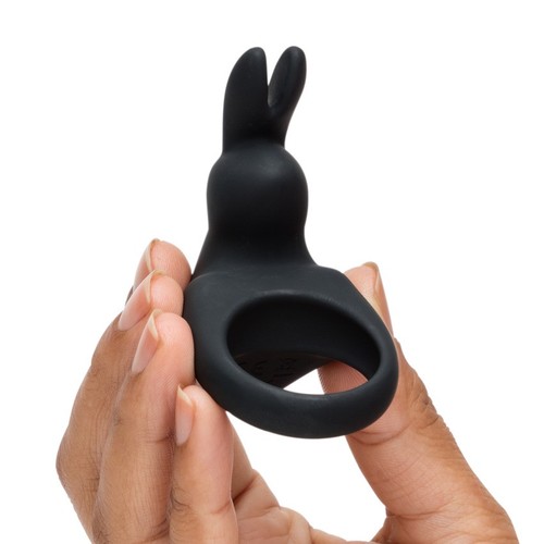 HAPPY RABBIT RECHARGEABLE COCK RING BLACK
