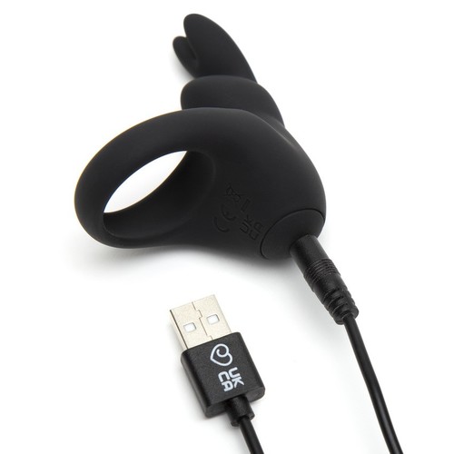HAPPY RABBIT RECHARGEABLE COCK RING BLACK