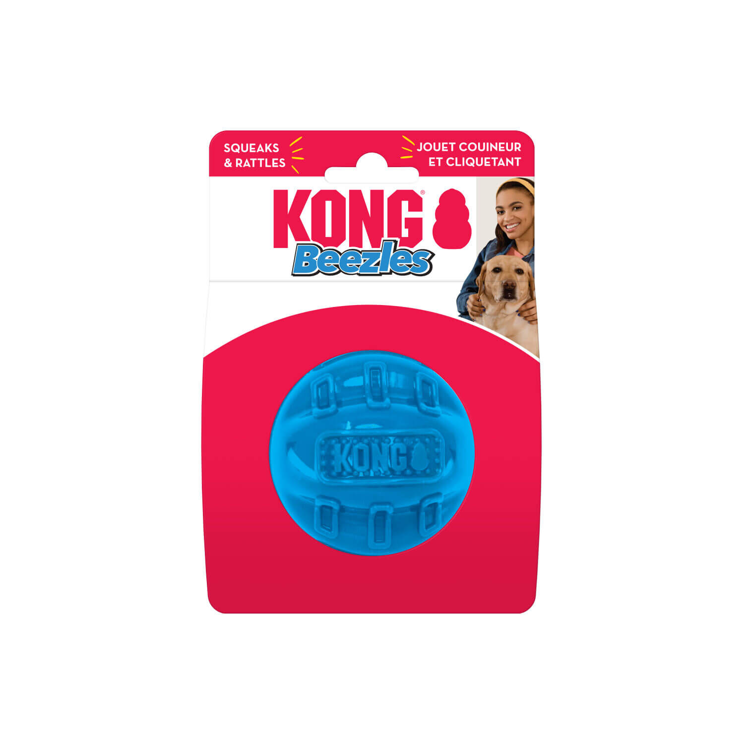 קונג ביזלס כדור מרשרש ומצפצף לכלב | KONG Beezles Ball