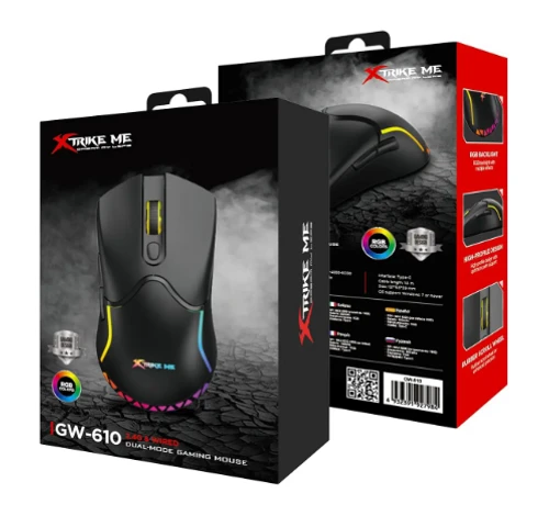 עכבר גיימינג אלחוטי GW-610 מבית XtrikeMe