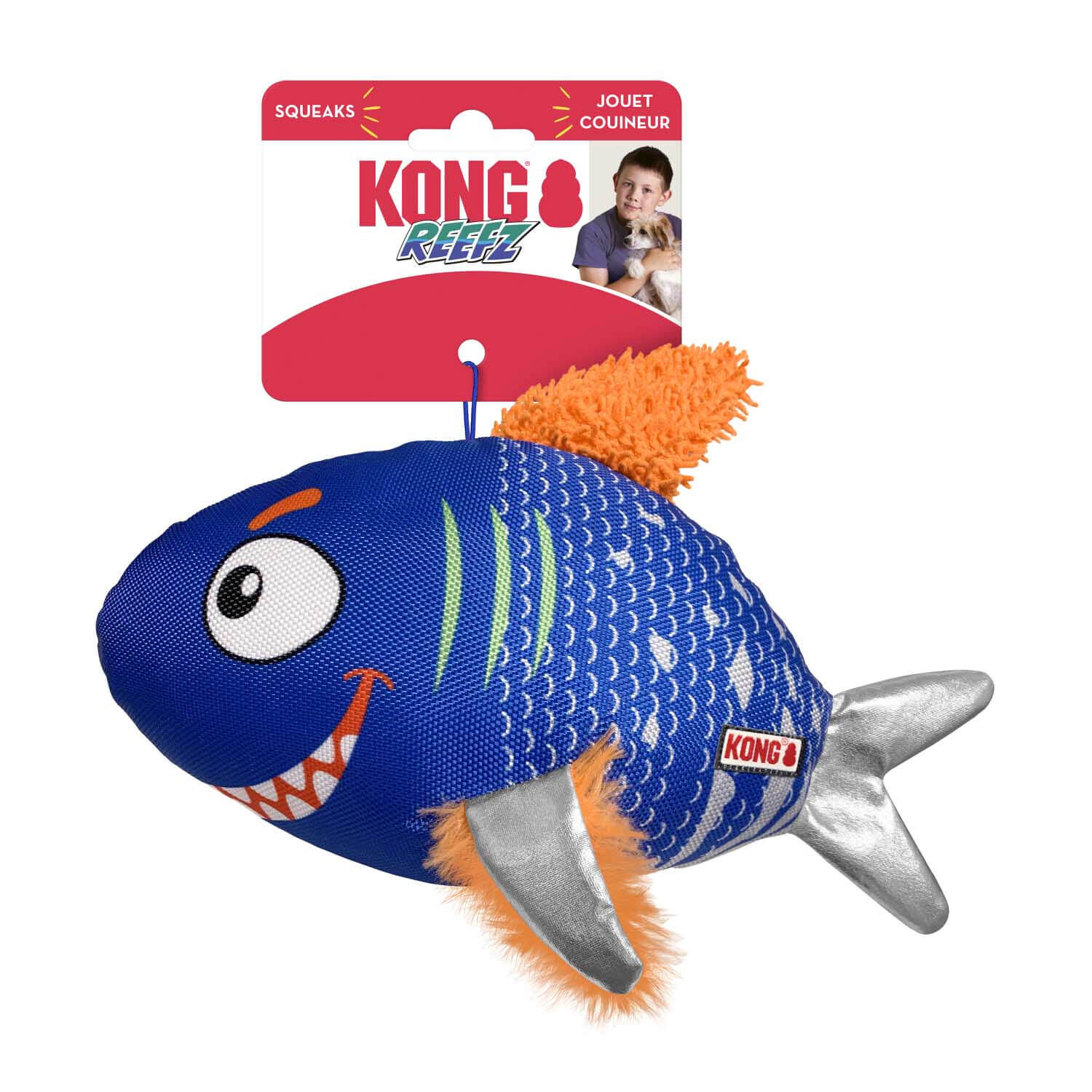 קונג ריף צעצוע דג כחול לכלב | KONG Reefz Blue Fish 
