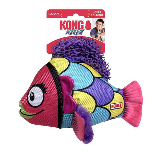 קונג ריף דג צבעוני צעצוע מצפצף לכלב | KONG Reefz Colorful Fish Dog Toy