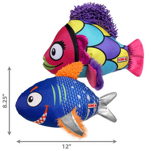 קונג ריף דג צבעוני צעצוע מצפצף לכלב | KONG Reefz Colorful Fish Dog Toy