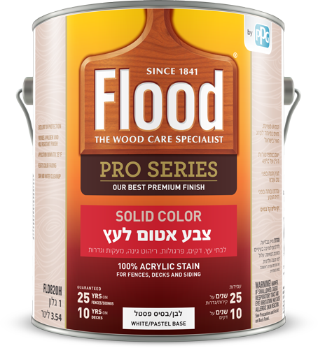 פלאד צבע אטום גמיש לעץ בסיס פסטל/לבן גלון כ 3.6ל