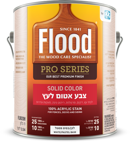 פלאד צבע אטום גמיש לעץ בסיס פסטל/לבן 18.9 לי'