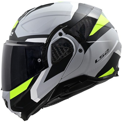 קסדה נפתחת לאופנוע LS2 FF910 ADVANT II אדוונט 2 צבע אפור בטון\צהוב