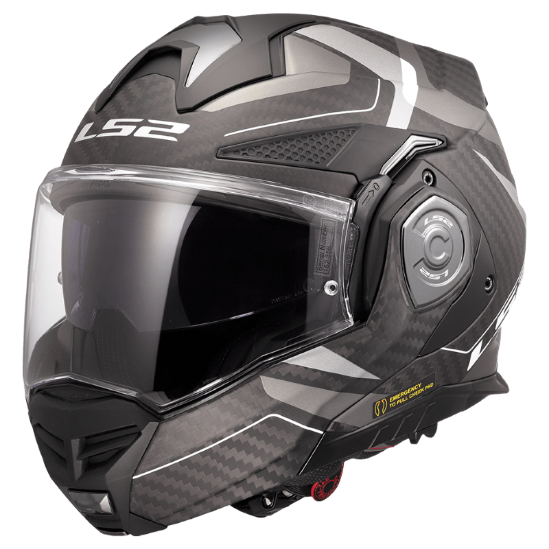 קסדה נפתחת LS2 FF901 ADVANT X CARBON שחור\אפור-אדוונט איקס קרבון