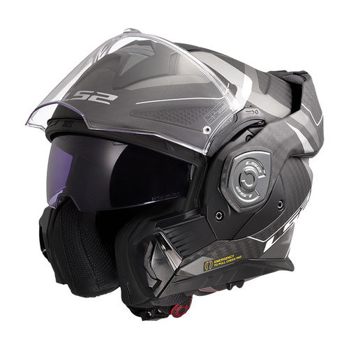 קסדה נפתחת LS2 FF901 ADVANT X CARBON שחור\אפור-אדוונט איקס קרבון