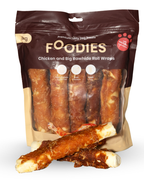 חטיף FOODIES גלילת עוף ועור בקר ג