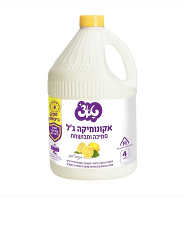 ג'ל אקונומיקה סמיכה בריח לימון 4 ליטר מבית טאצ
