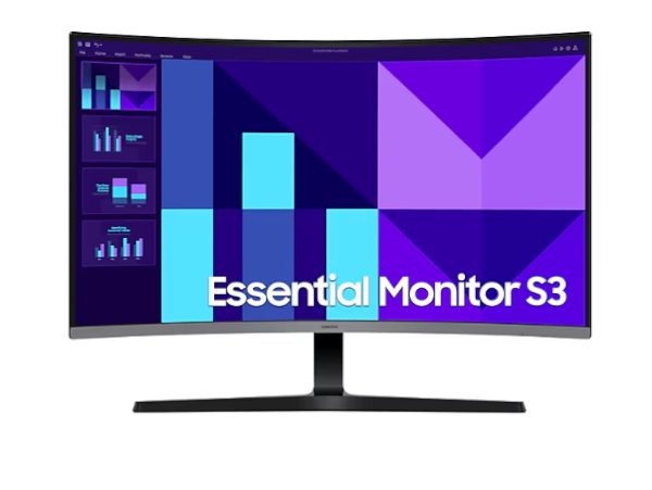 מסך קעור Samsung 32 S3 Essential Monitor FHD 100Hz 4Ms VA Black
