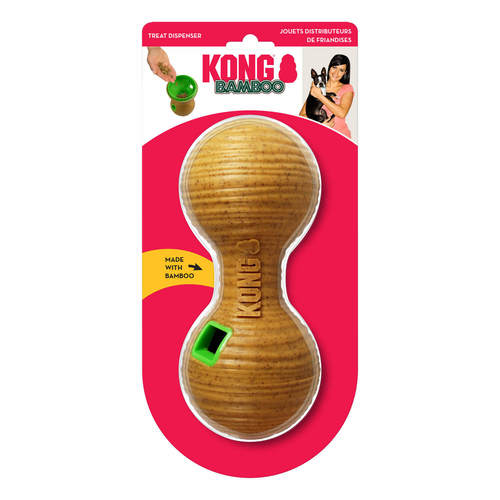 קונג משחק חטיפים בצורת משקולת מבמבוק לכלב | KONG Bamboo Treat Dumbbell
