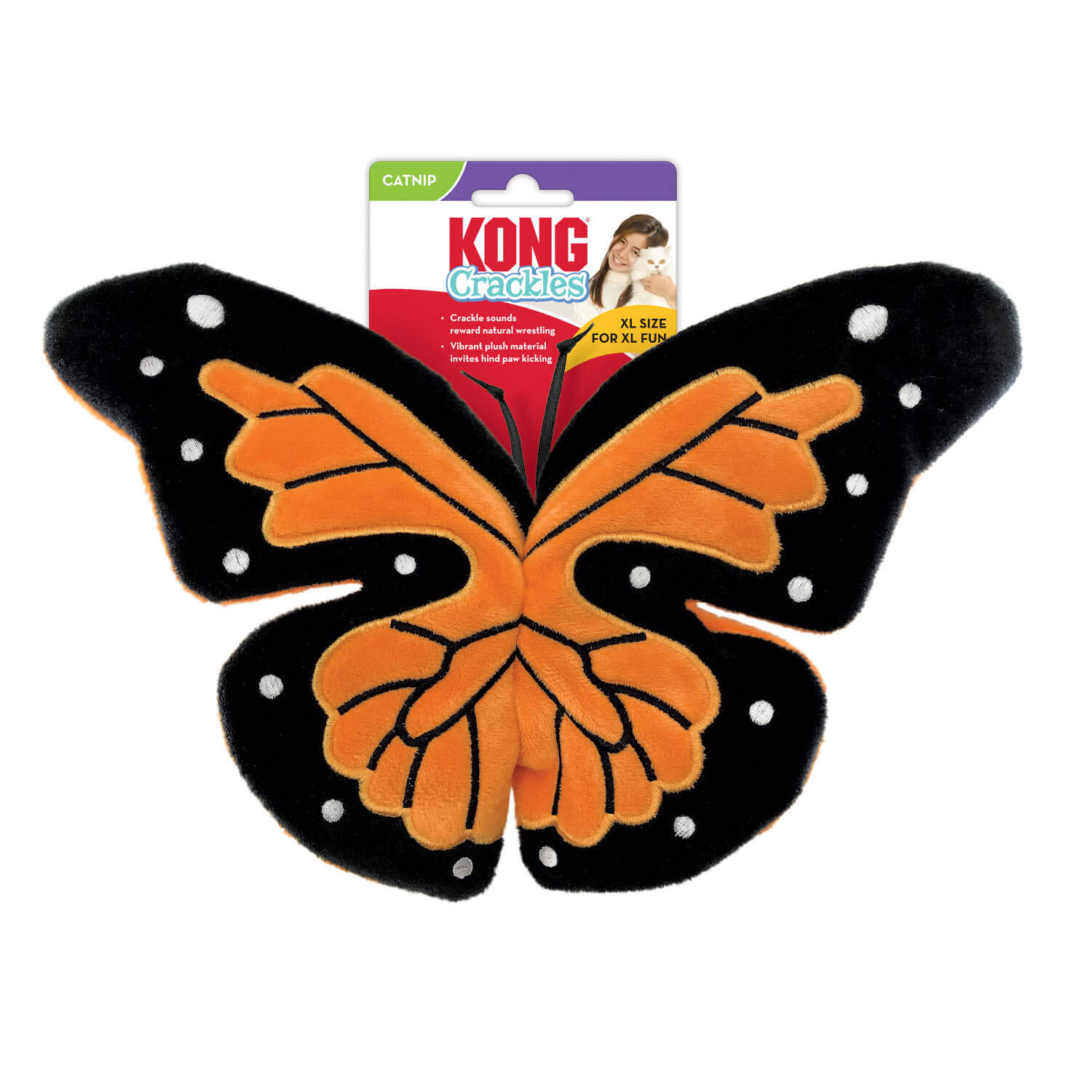 קונג צעצוע קראקל פרפר כתום לחתול | KONG Crackles Flutterz Orange Butterfly