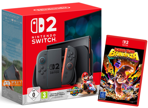 Nintendo Switch 2 Mario Kart World Bundle + Donkey Kong Bananza – מהדורה עם 2 משחקים כלולים