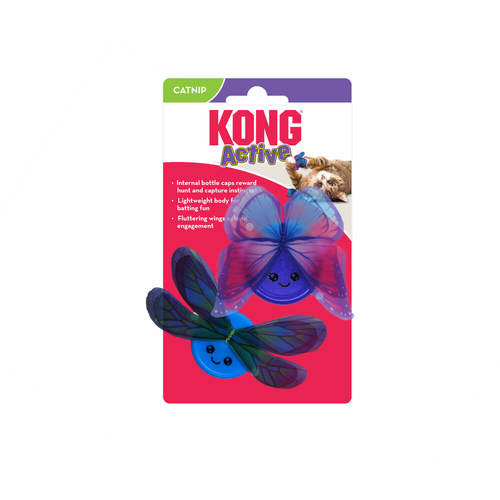 קונג אקטיב צעצוע לחתול – 2 פרפרים עם קטניפ | KONG Active – 2 Catnip Butterflies for Cats