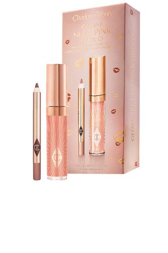 ליפ גלוס+תוחם - Glossy lip duo (iconic nude)