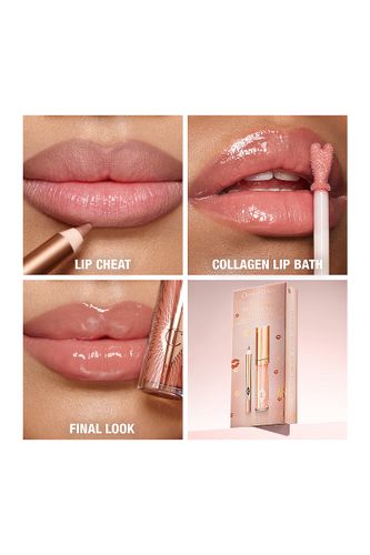 ליפ גלוס+תוחם - Glossy lip duo (iconic nude)