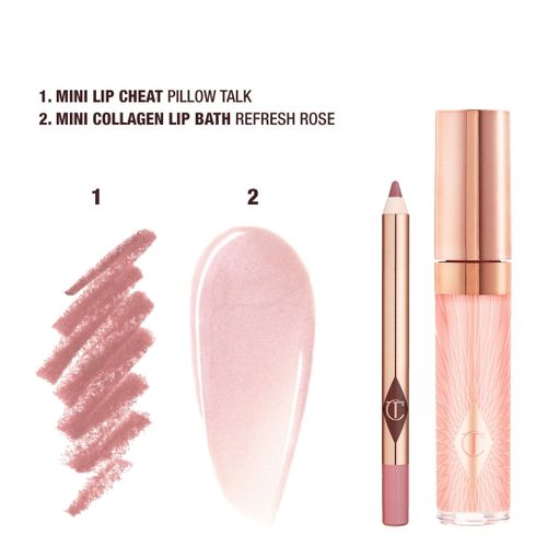 ליפ גלוס+תוחם - Glossy lip duo(pillow talk)