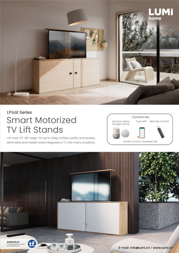 מעמד חכם ממונע לטלוויזיה להתקנה נסתרת בתוך ארון 37-80 אינץ' דגם lp66e-46ml עד Lumi Brateck 60KG זרוע חשמלית מעלית צבע שחור 90902-807-44