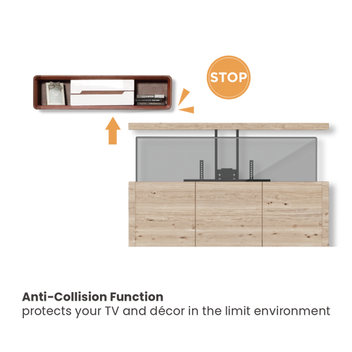 מעמד חכם ממונע לטלוויזיה להתקנה נסתרת בתוך ארון 37-80 אינץ' דגם lp66e-46ml עד Lumi Brateck 60KG זרוע חשמלית מעלית צבע שחור 90902-807-44