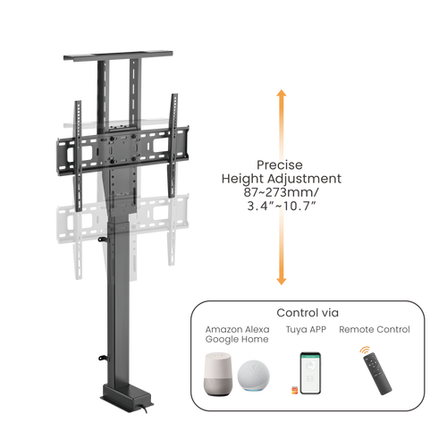 מעמד חכם ממונע לטלוויזיה להתקנה נסתרת בתוך ארון 37-80 אינץ' דגם lp66e-46ml עד Lumi Brateck 60KG זרוע חשמלית מעלית צבע שחור 90902-807-44