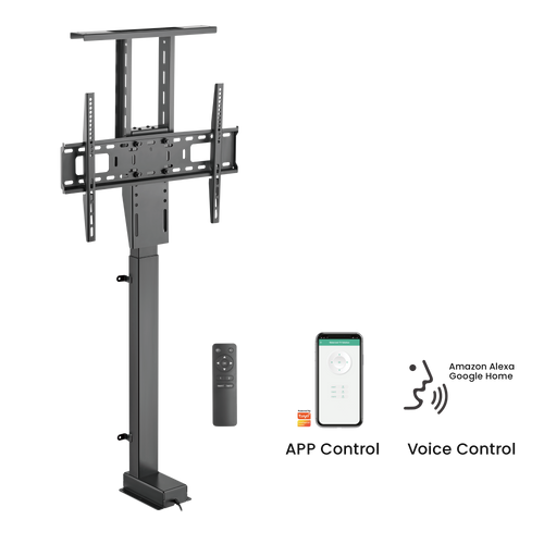 מעמד חכם ממונע לטלוויזיה להתקנה נסתרת בתוך ארון 37-80 אינץ' דגם lp66e-46ml עד Lumi Brateck 60KG זרוע חשמלית מעלית צבע שחור 90902-807-44