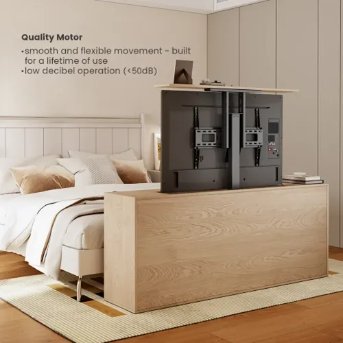 מעמד חכם ממונע לטלוויזיה להתקנה נסתרת בתוך ארון 37-80 אינץ' דגם lp66e-46ml עד Lumi Brateck 60KG זרוע חשמלית מעלית צבע שחור 90902-807-44