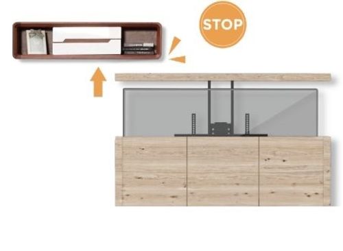 מעמד חכם ממונע לטלוויזיה להתקנה נסתרת בתוך ארון 37-80 אינץ' דגם lp66e-46ml עד Lumi Brateck 60KG זרוע חשמלית מעלית צבע שחור 90902-807-44