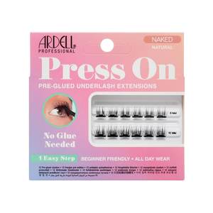  PRESS ON ריסים מוכנים לשימוש עם פס דבק מובנה מידה |NAKED NATURAL |ארדל ARDELL‏ ‏