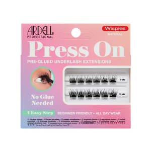  PRESS ON ריסים מוכנים לשימוש עם פס דבק מובנה מידה |WISPIES NATURAL|ארדל ARDELL‏ ‏