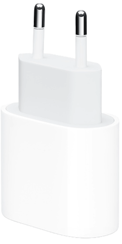 מטען קיר Apple הכולל חיבור USB-C הספק עד כ- 20W ללא כבל