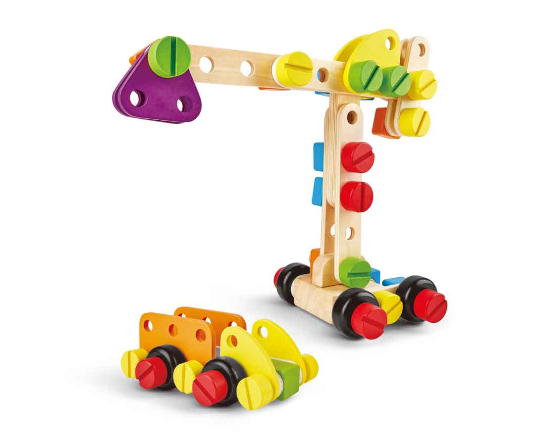 סט הרכבה והברגה יצירתי מעץ - PINTOY