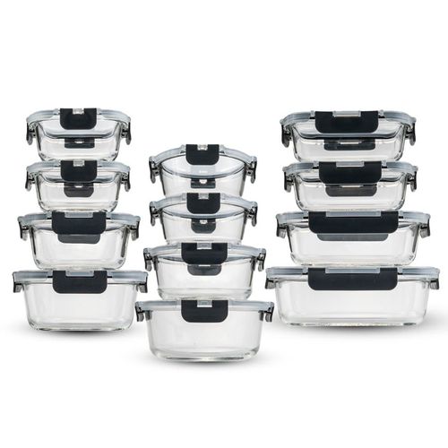  סט 12 כלי אחסון זכוכית GLASS CLOC פוד אפיל