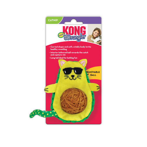 קונג אבוקאטו צעצוע לחתול | KONG Wrangler AvoCATo – Catnip Wrestling Toy