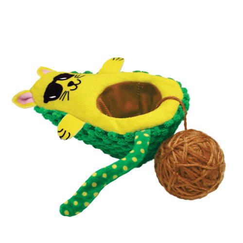 קונג אבוקאטו צעצוע לחתול | KONG Wrangler AvoCATo – Catnip Wrestling Toy