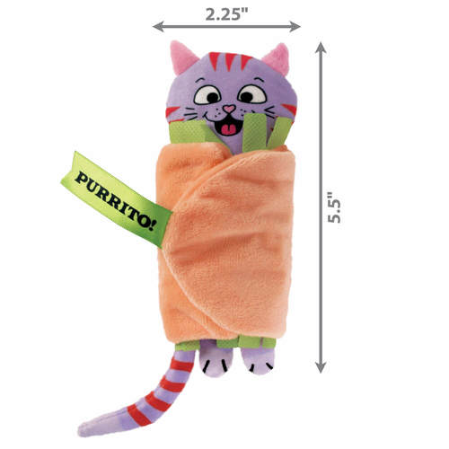 קונג פול-א-פארטס צעצוע חתול פוריטו | KONG Pull-A-Partz Purrito – Catnip 2 in 1