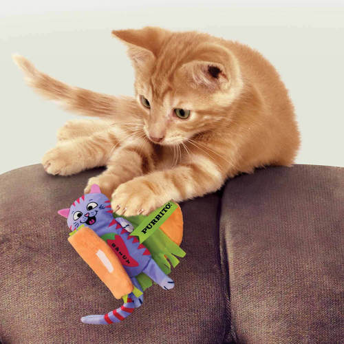 קונג פול-א-פארטס צעצוע חתול פוריטו | KONG Pull-A-Partz Purrito – Catnip 2 in 1
