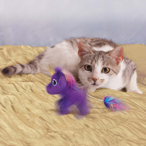 קונג צעצוע רוטט לחתול – חד קרן | KONG Buzzy Enchanted Unicorn – Catnip 