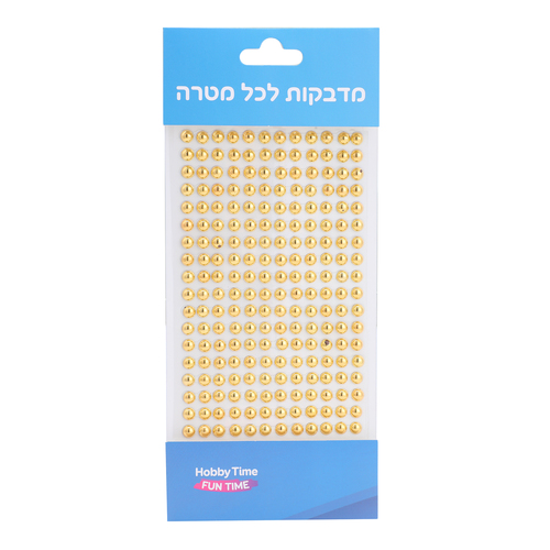 אבני שיבוץ דביקות פנינה צבע זהב קוטר 6 מ