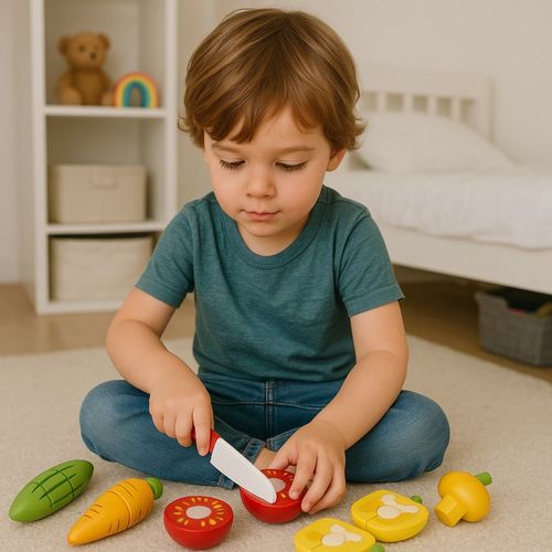 צעצועי עץ GOKI ירקות עם סקוטש 51598