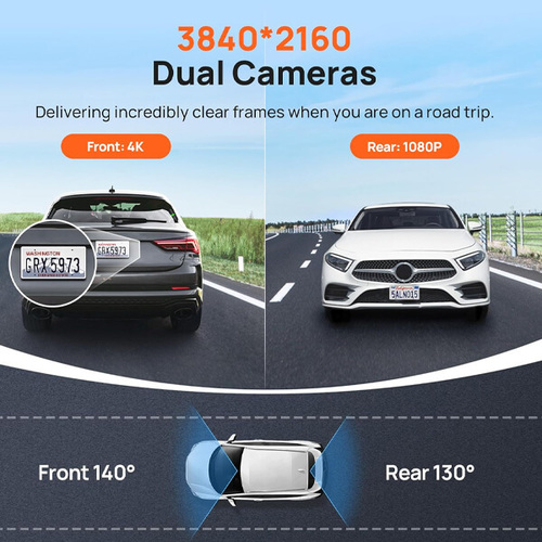 מצלמת רכב 4K חכמה דו-כיוונית Dash Cam A800S-1