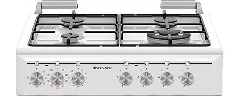 ‎ תנור משולב כיריים גז - 4 להבות Normande דגם ND-6060W - לבן