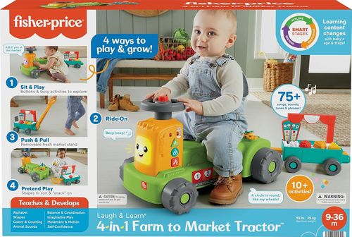בימבה טרקטור + נגרר לתינוק FISHER PTICE HLM42