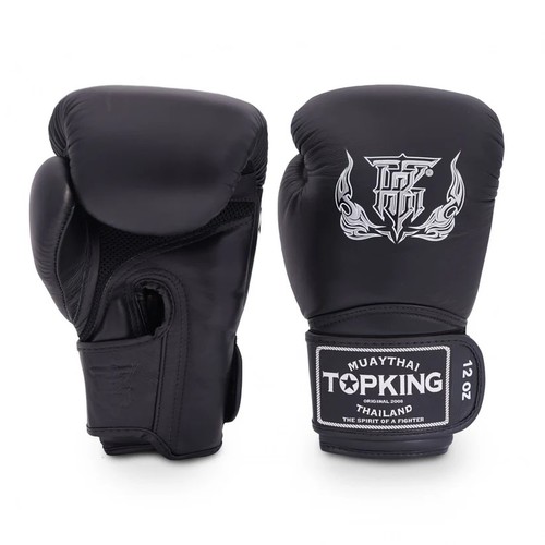 כפפות איגרוף עור טופ קינג TOP KING שחור 