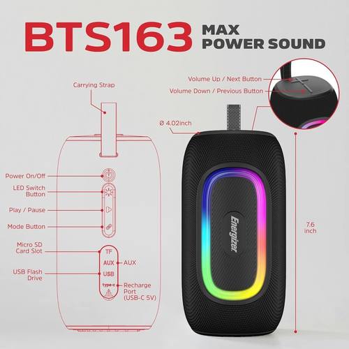 רמקול בלוטות בינוני נטען ביטבוקס BTS-163 אנרג'ייזר