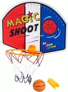 לוח כדורסל קטן לתליה עם טבעת, רשת וכדור