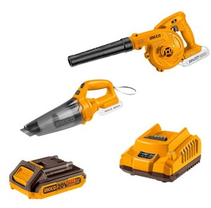 סט 2 כלים מפוח יד + שואב אבק נטען 20V + סוללה 2.0AH INGCO