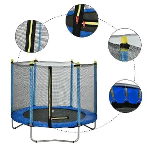 טרמפולינה למרפסת או לחצר בקוטר 183 ס"מ עם רשת הגנה